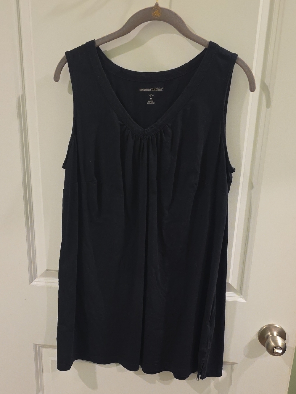 Woman Within Black Tunic Top